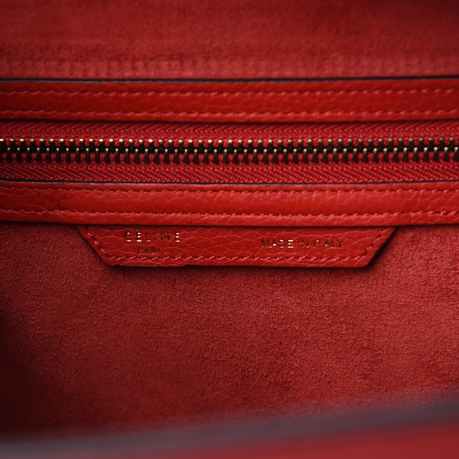 Celine Baby Grained Calfskin Micro Luggage Red 6 of 15