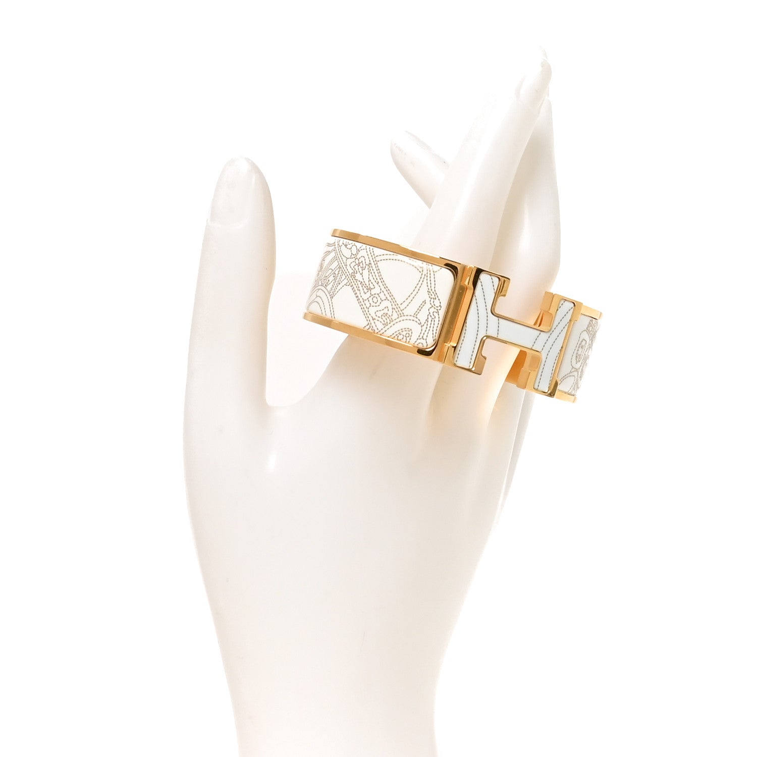 Hermes Enamel Printed Wide Brides de Gala Applique Pique Clic Clac H Bracelet PM Confetis 2 of 5