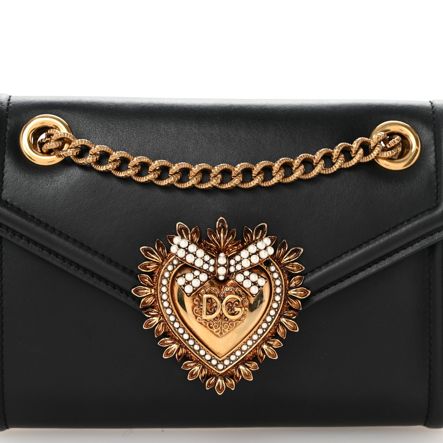 Dolce & Gabbana Smooth Calfskin Mini Devotion Crossbody Bag Black 7 of 9