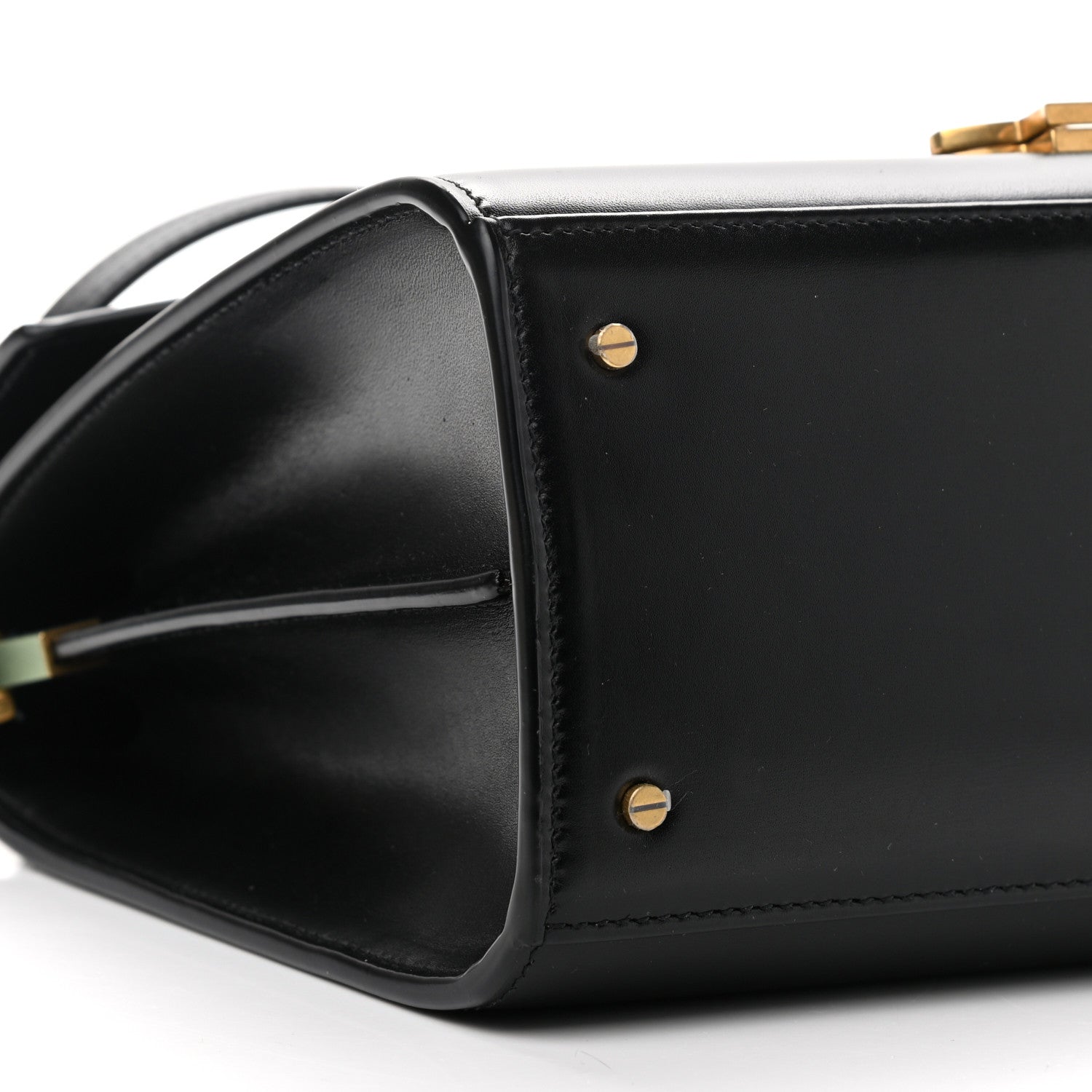 Saint Laurent Smooth Calfskin Medium Classic Monogram Cassandra Top Handle Black Rouge Legion 9 of 14