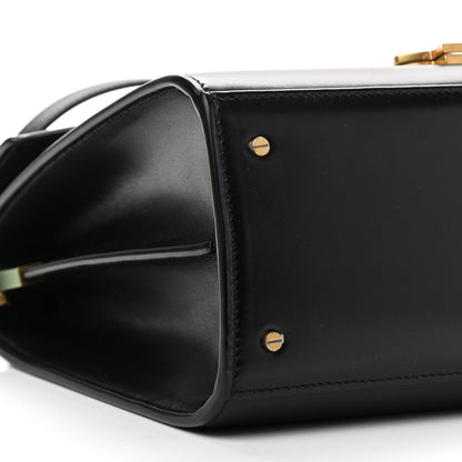 Saint Laurent Smooth Calfskin Medium Classic Monogram Cassandra Top Handle Black Rouge Legion 9 of 14