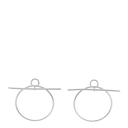 Hermes Sterling Silver MM Loop Earrings 1 of 7