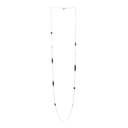 David Yurman 18K Yellow Gold Black Onyx Rio Rondelle Long Station Necklace 3 of 4