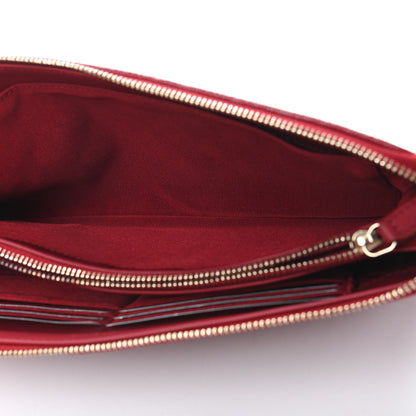 Chanel Caviar Quilted Large Zipped Clutch Red 5 of 10