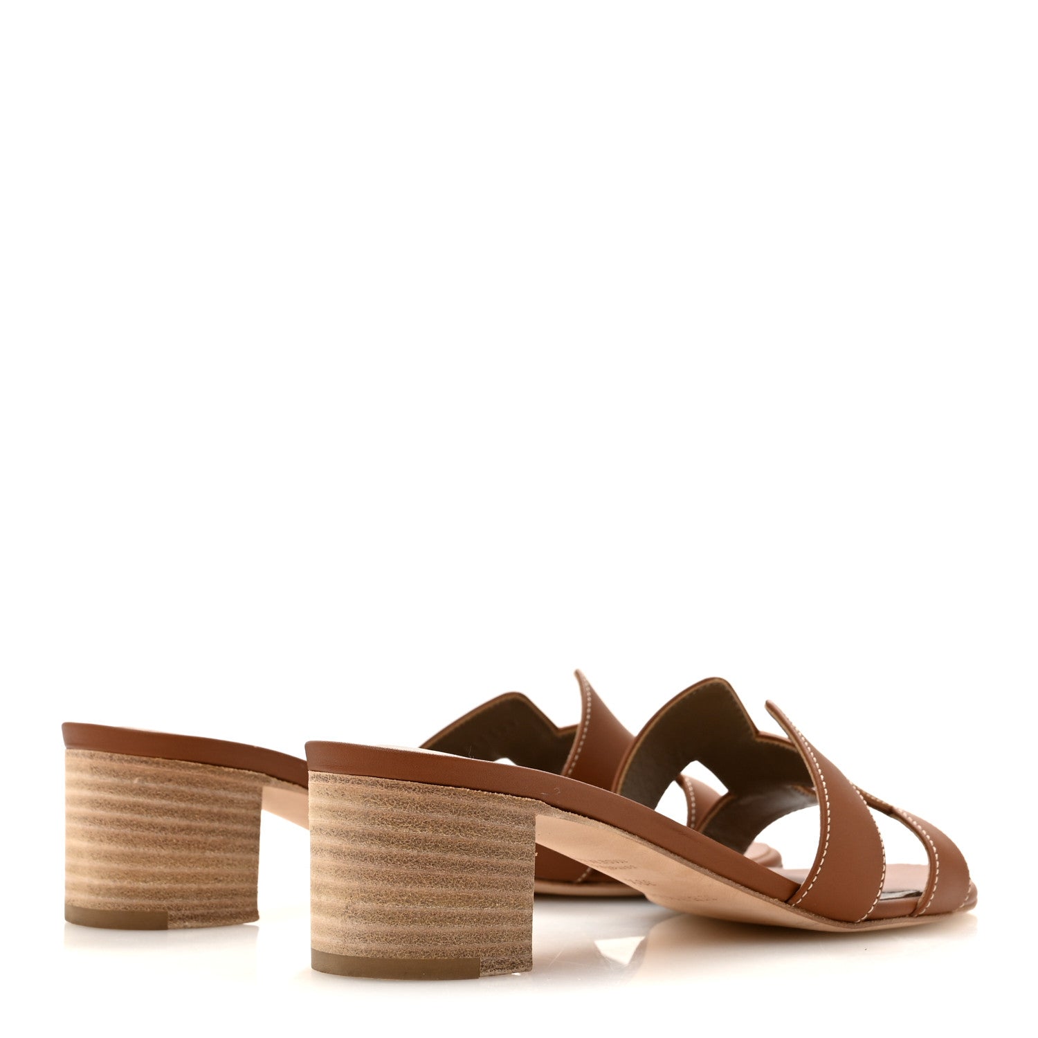 Hermes Calfskin Oasis Sandals 39.5 Gold 5 of 10