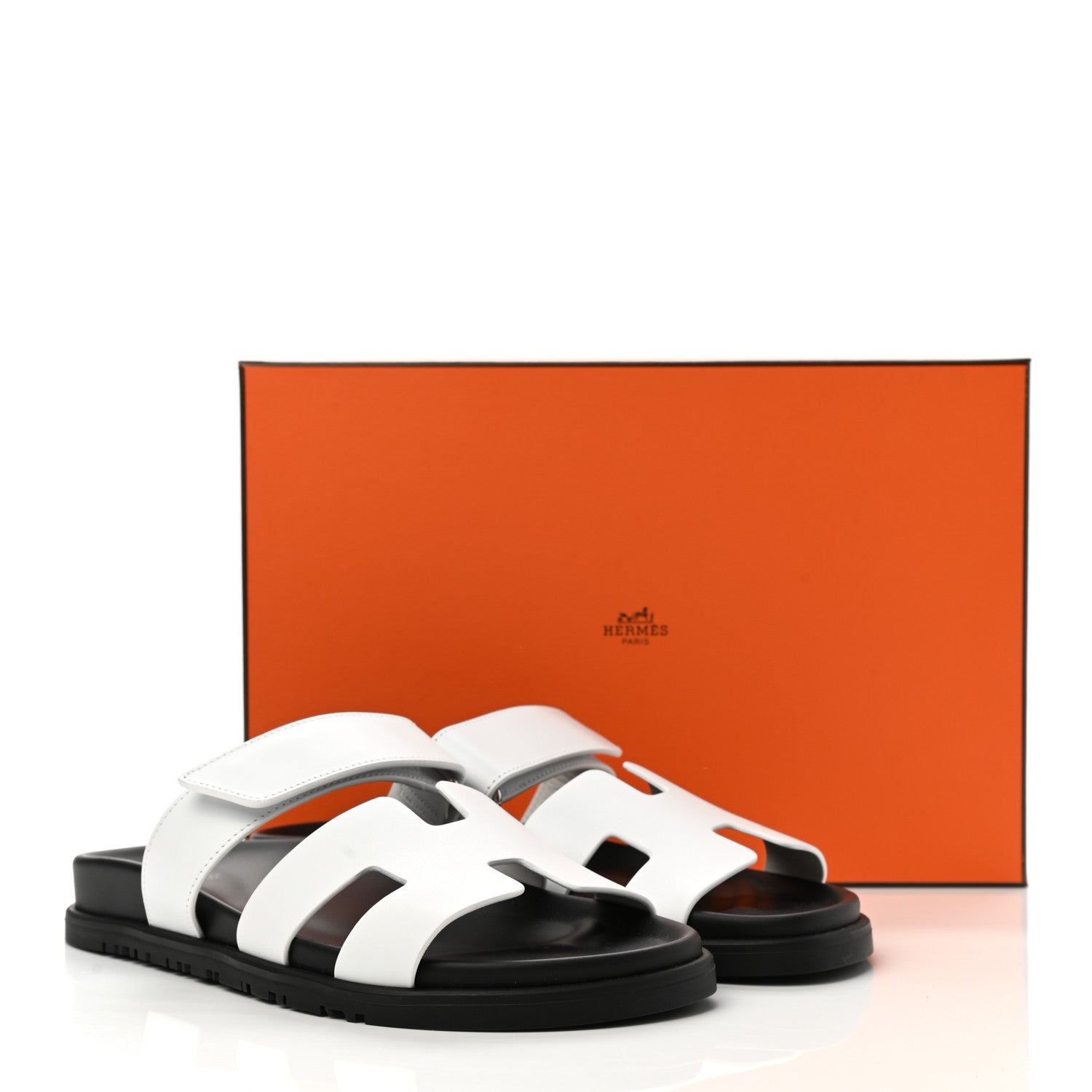Hermes Calfskin Womens Chypre Sandals 38.5 White 9 of 9
