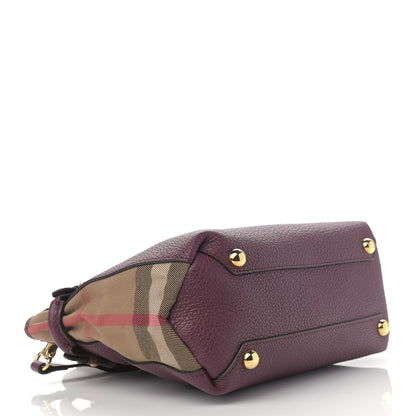 Burberry Grainy Calfskin House Check Small Banner Tote Mahogany Red 4 of 12