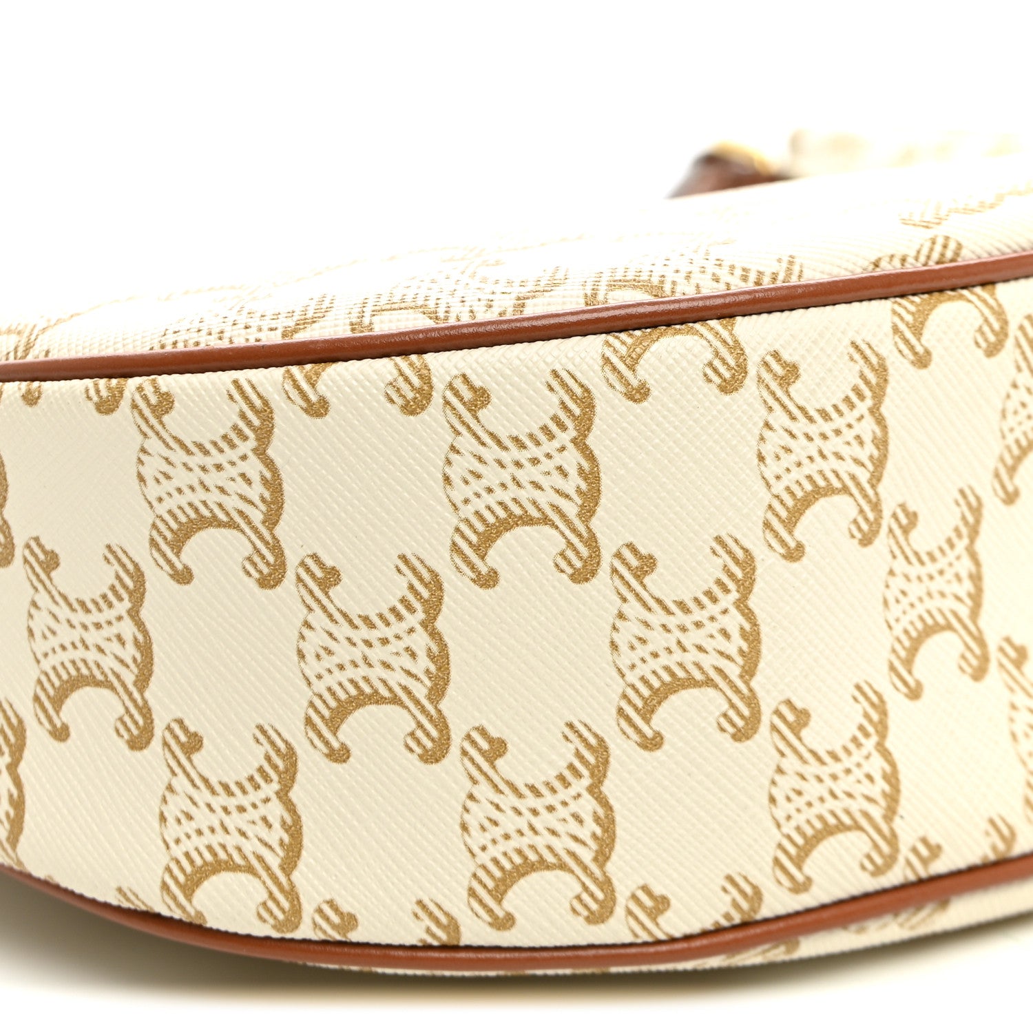 Celine Canvas Calfskin Ava Triomphe Shoulder Bag White 7 of 8