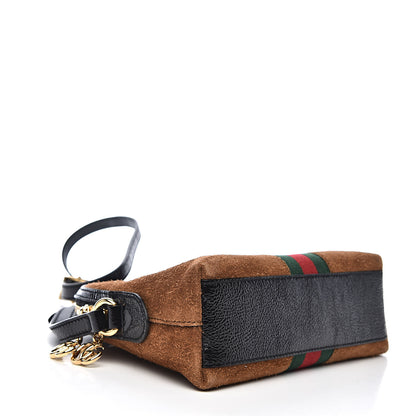 Gucci Suede Patent Web Small Ophidia Dome Shoulder Bag Nocciola Black 4 of 10