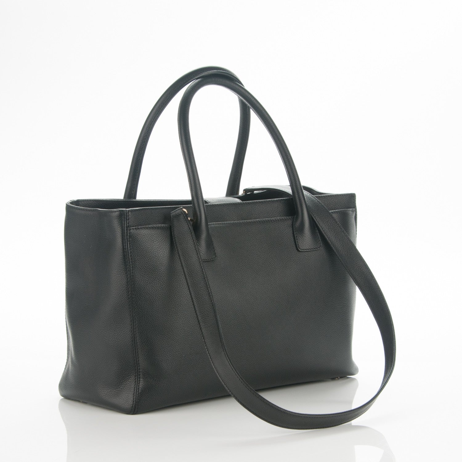 Chanel Calfskin Cerf Executive Shopper Tote Black 3 of 7