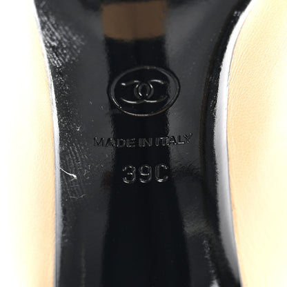 Chanel Lambskin Cap Toe Pumps 39 Beige Black 6 of 9