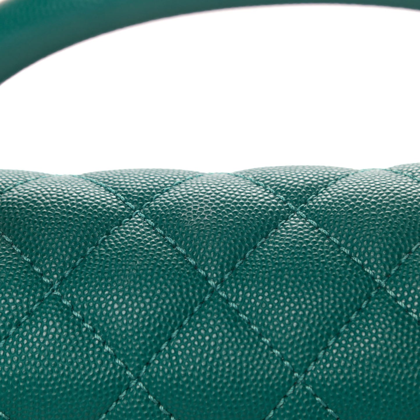 Caviar Quilted Small Coco Handle Flap Dark Turquoise
