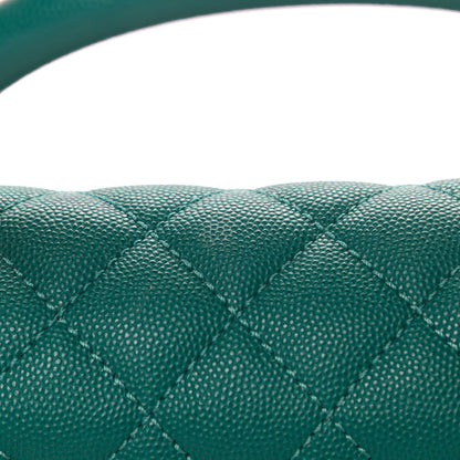 Chanel Caviar Quilted Small Coco Handle Flap Dark Turquoise 5 of 6