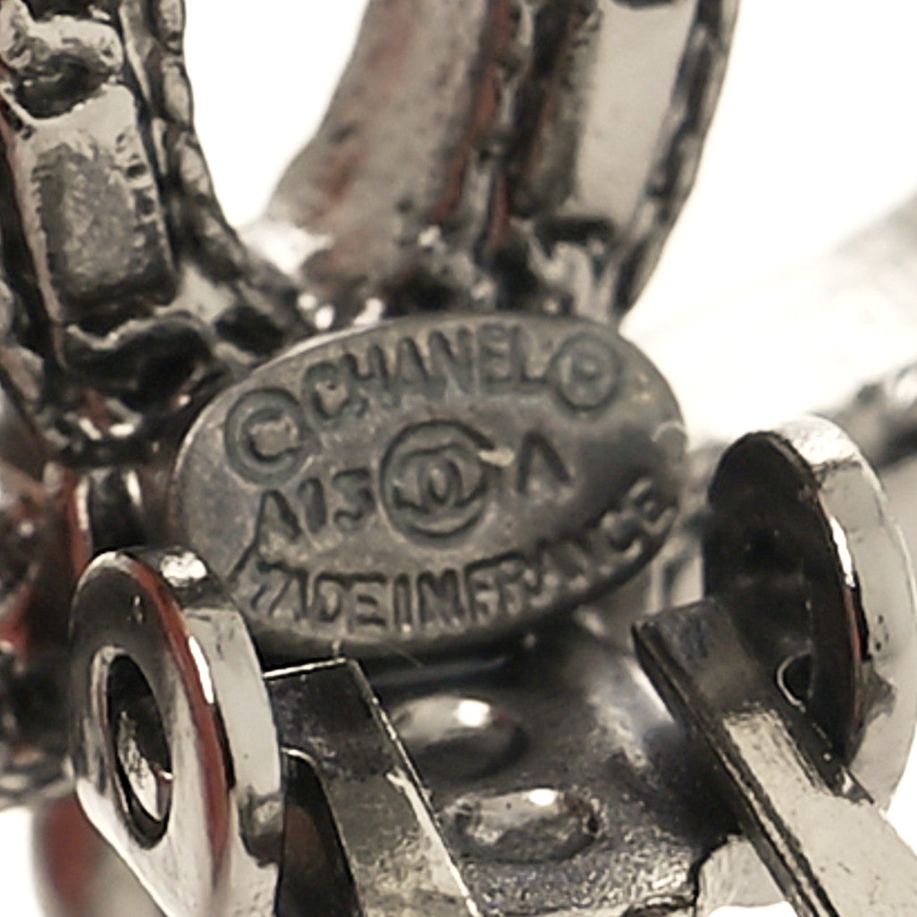 Chanel Ruthenium CC Drop Clip On Earrings Gris 4 of 4