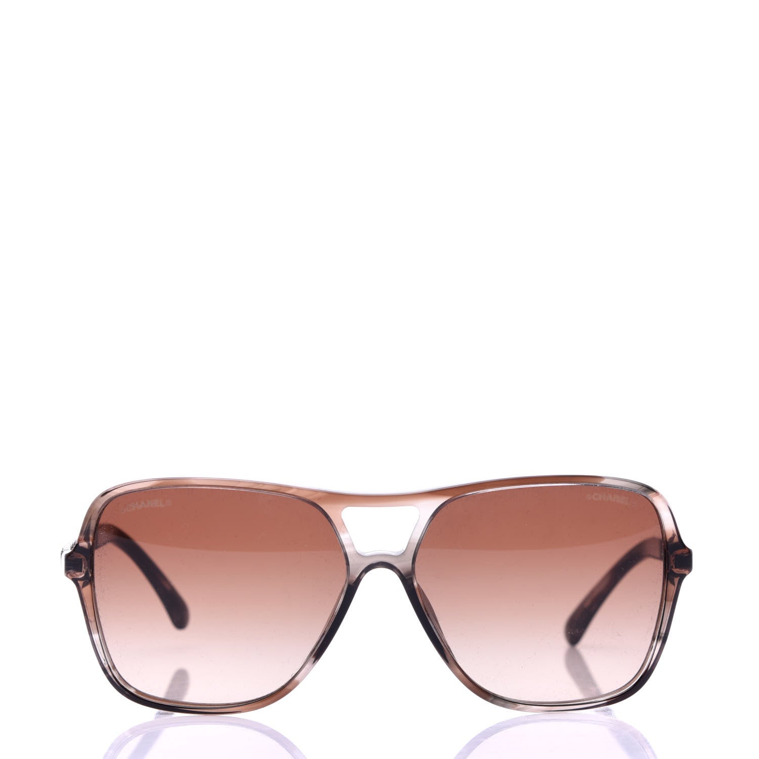 Chanel Metal Calfskin CC Chain Pilot Sunglasses 5439-Q Brown 2 of 8