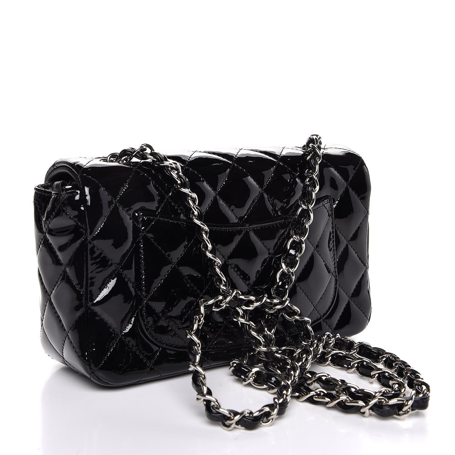 Chanel Patent Calfskin Quilted Mini Rectangular Flap Black 3 of 8