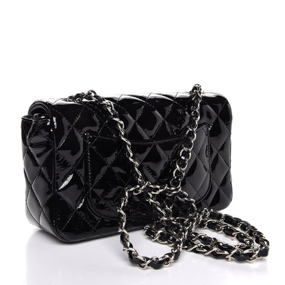 Chanel Patent Calfskin Quilted Mini Rectangular Flap Black 3 of 8