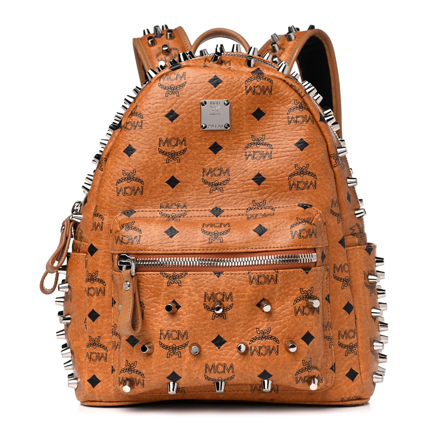 Visetos Studded Small Backpack Cognac