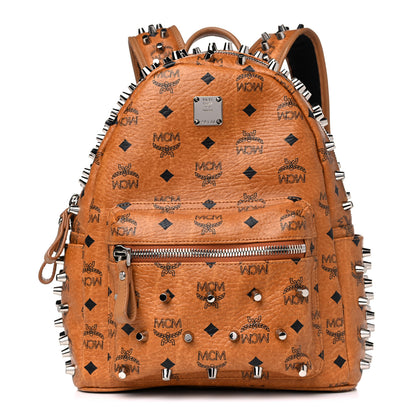 MCM Visetos Studded Small Backpack Cognac 1 of 10