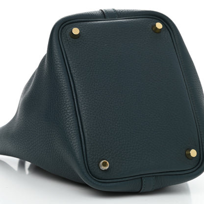 Hermes Taurillon Clemence Picotin Lock 18 PM Vert Cypress 9 of 10