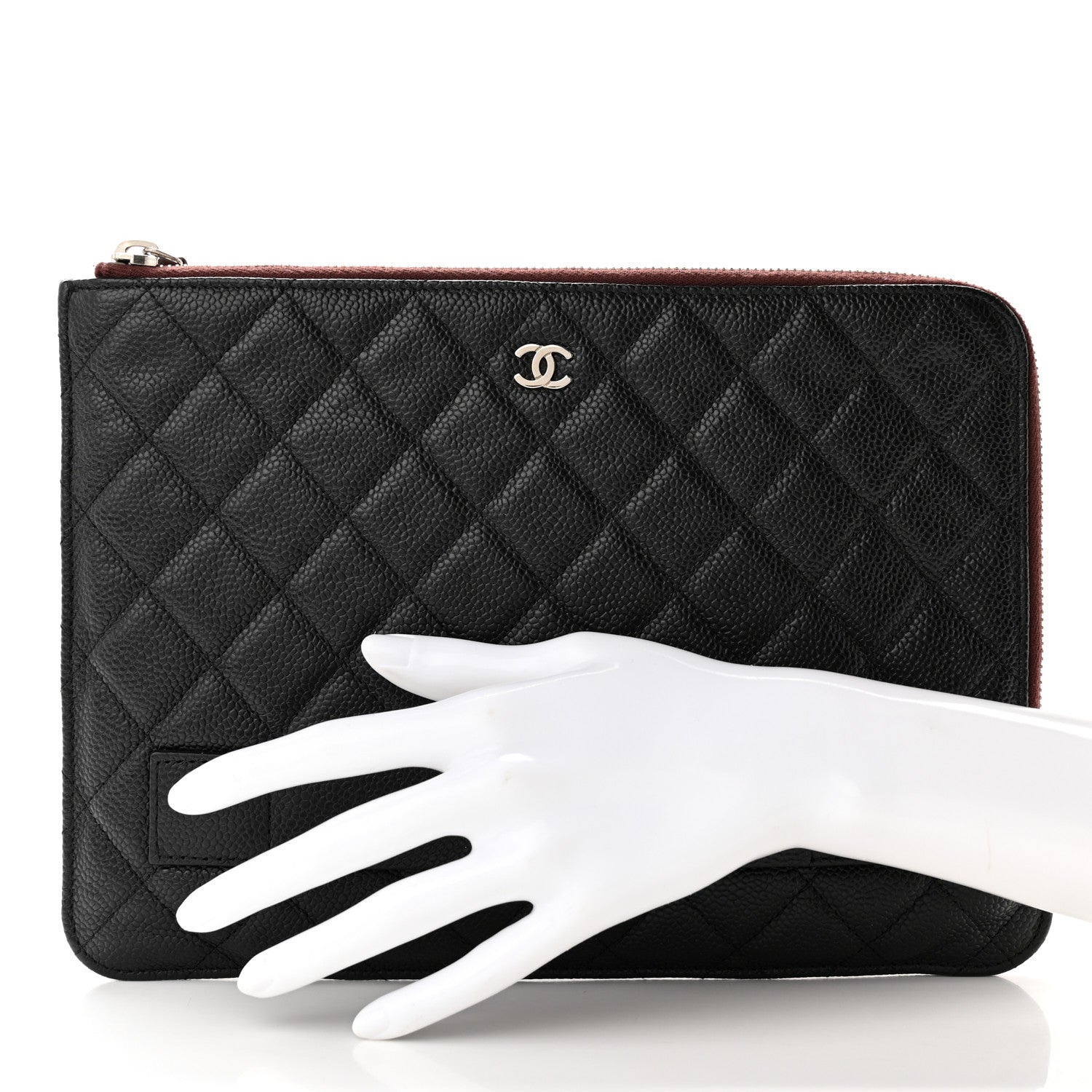 Chanel Caviar Quilted Medium Slide Pouch Black 2 of 13