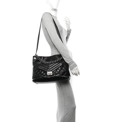 Chanel Aged Calfskin Quilted Mad About Quilting Hobo Black 2 of 16