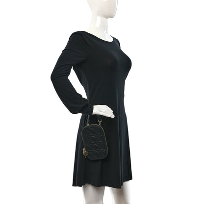 Christian Dior Lambskin Cannage Lady Dior Phone Holder Black 2 of 8