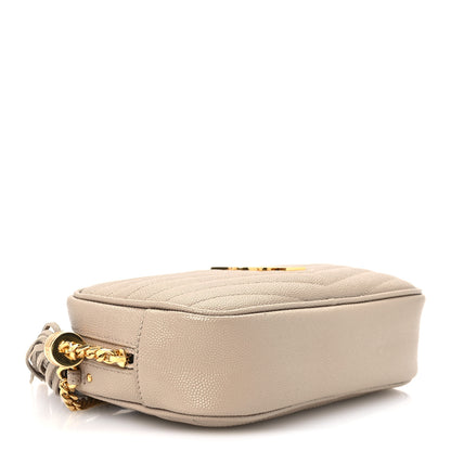 Saint Laurent Grain De Poudre Matelasse Monogram Mini Lou Camera Bag Dark Beige 4 of 11