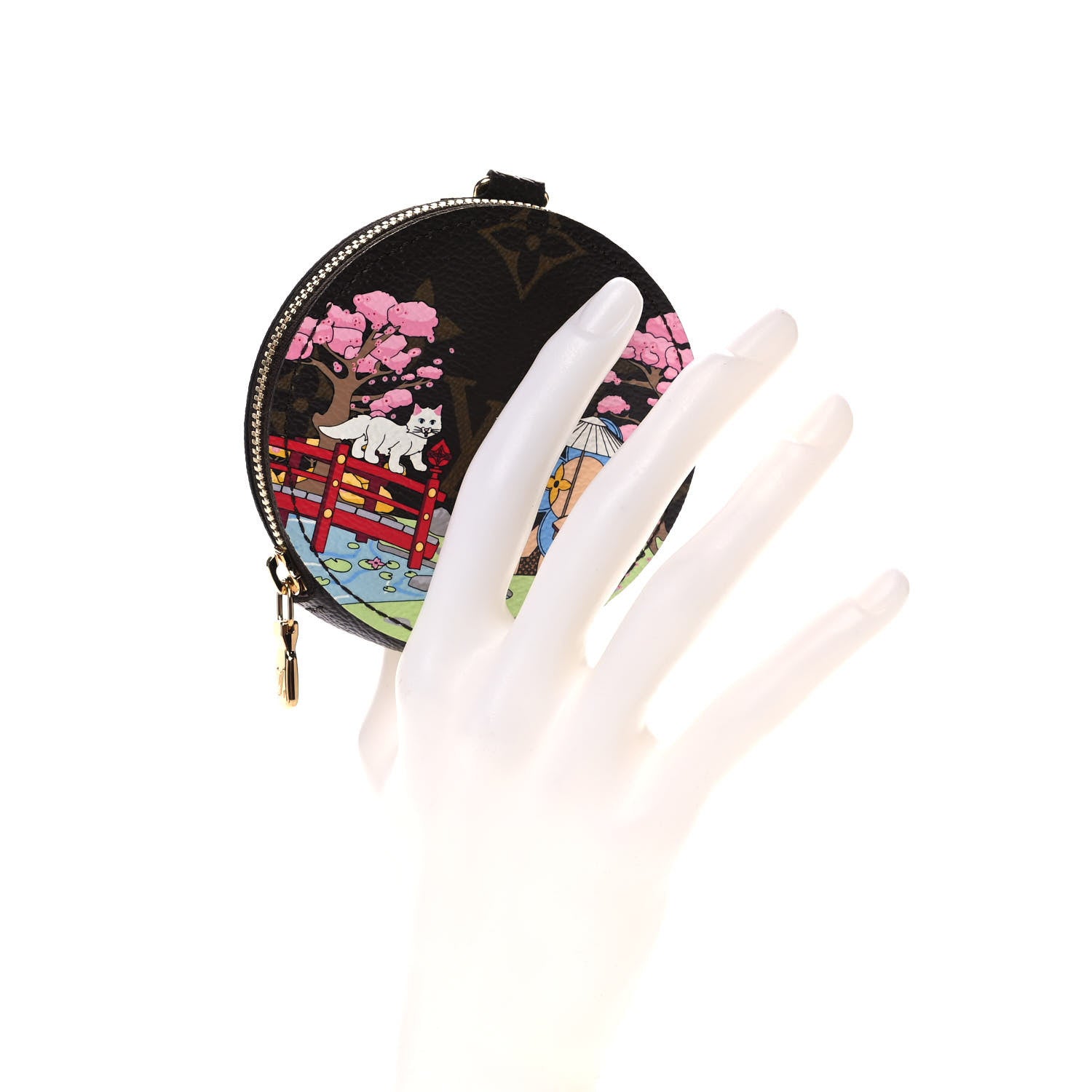 Louis Vuitton Monogram 2021 Christmas Animation Japanese Garden Round Coin Purse Wisteria Pink 2 of 6