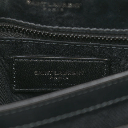 Saint Laurent Calfskin Y Quilted Monogram Toy Loulou Crossbody Bag Black 7 of 11