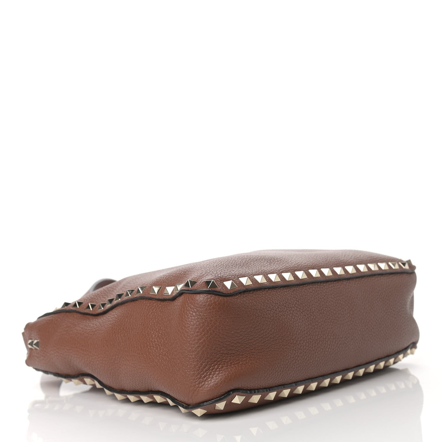 Valentino Garavani Pebbled Calfskin Small Rockstud Flip-Lock Messenger Bag Bright Cognac 4 of 13