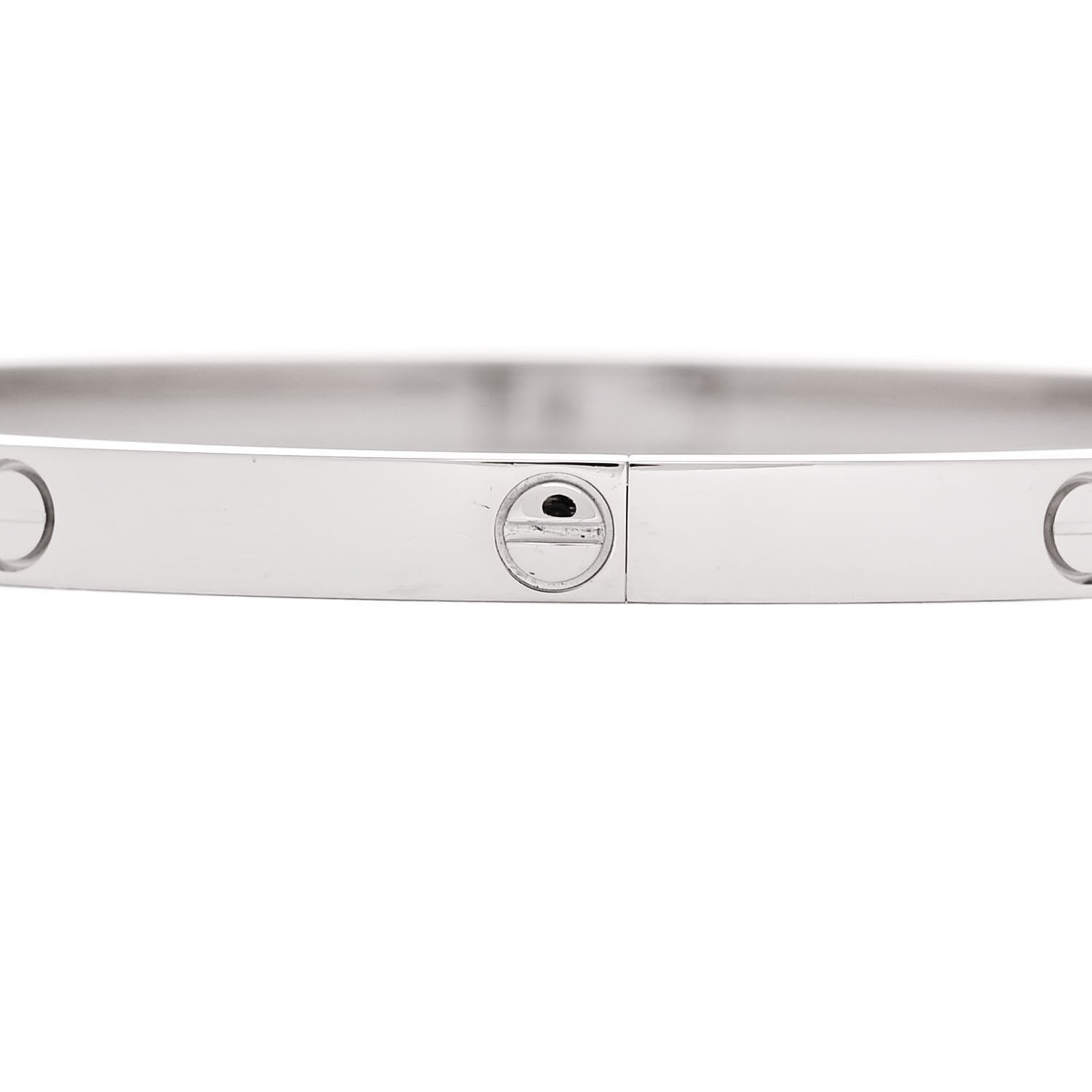 Cartier 18K White Gold Small LOVE Bracelet 17 4 of 8