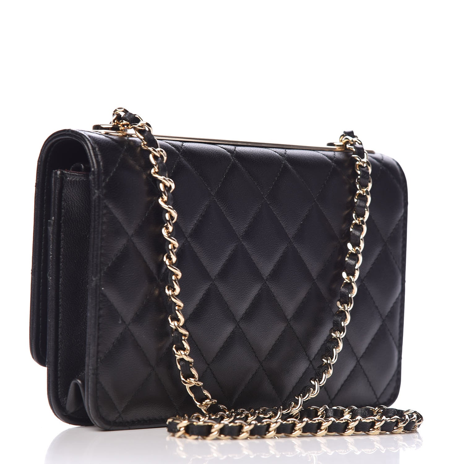 Chanel Lambskin Quilted Trendy CC Wallet On Chain WOC Black 3 of 13