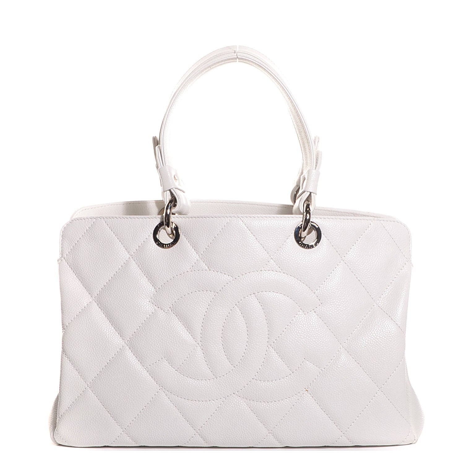 Chanel Soft Caviar Quilted CC Timeless Tote White 1 of 7