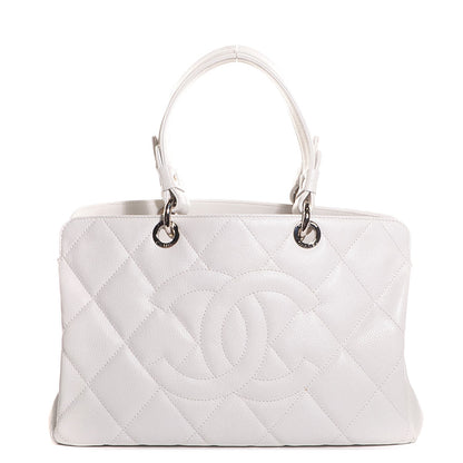 Chanel Soft Caviar Quilted CC Timeless Tote White 1 of 7