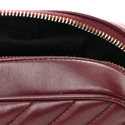 Saint Laurent Calfskin Matelasse Monogram Lou Camera Bag Dark Legion Red 12 of 22