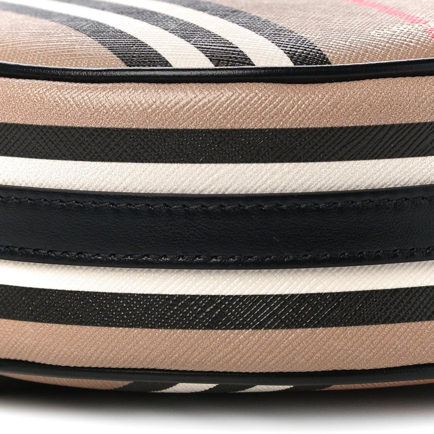 E-Canvas Calfskin Icon Stripe Louise Bag Archive Beige
