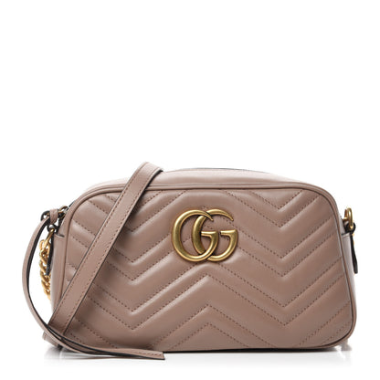 Gucci Calfskin Matelasse Small GG Marmont Chain Shoulder Bag Porcelain Rose 1 of 10