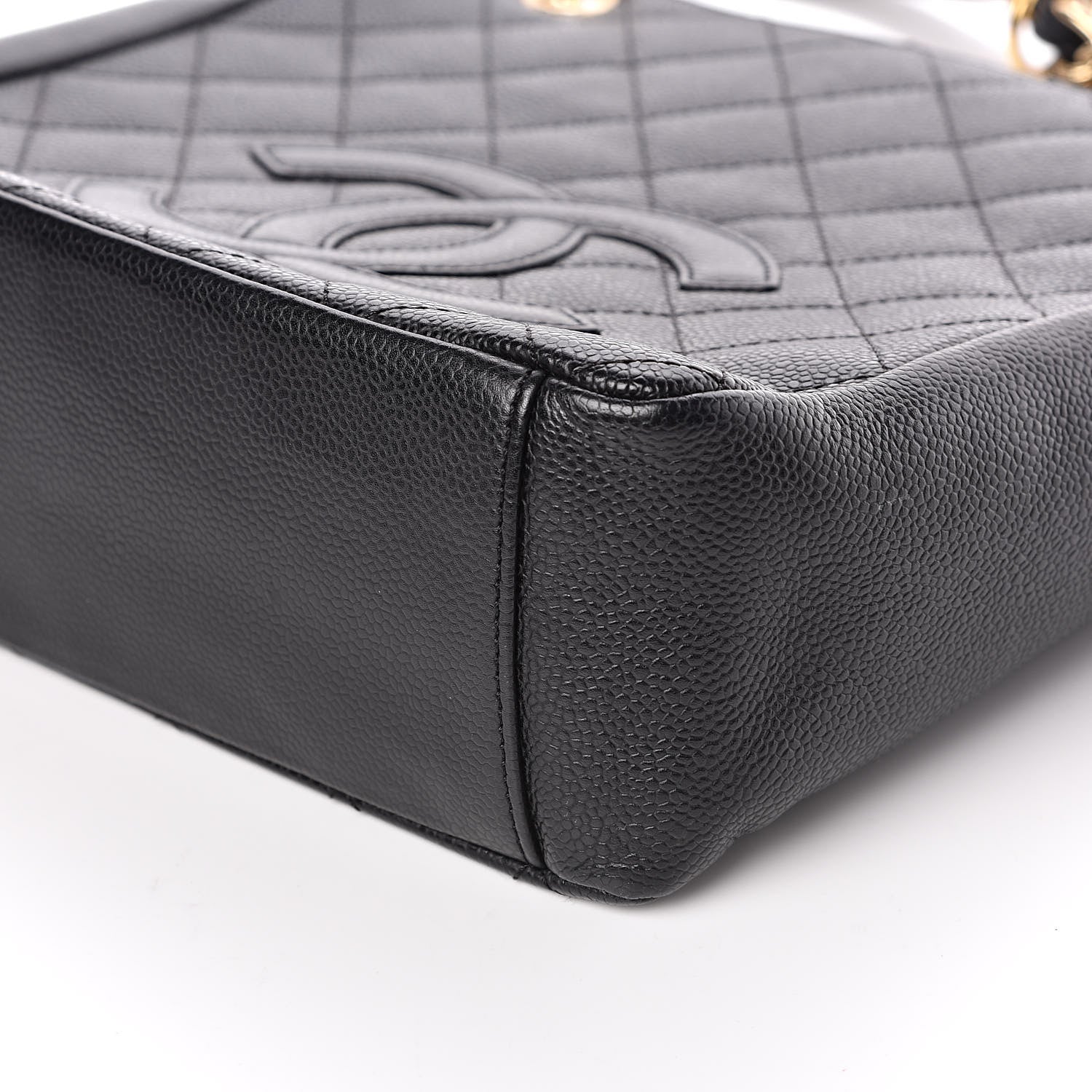 Chanel Caviar Quilted Petit Shopping Tote PST Black 9 of 11