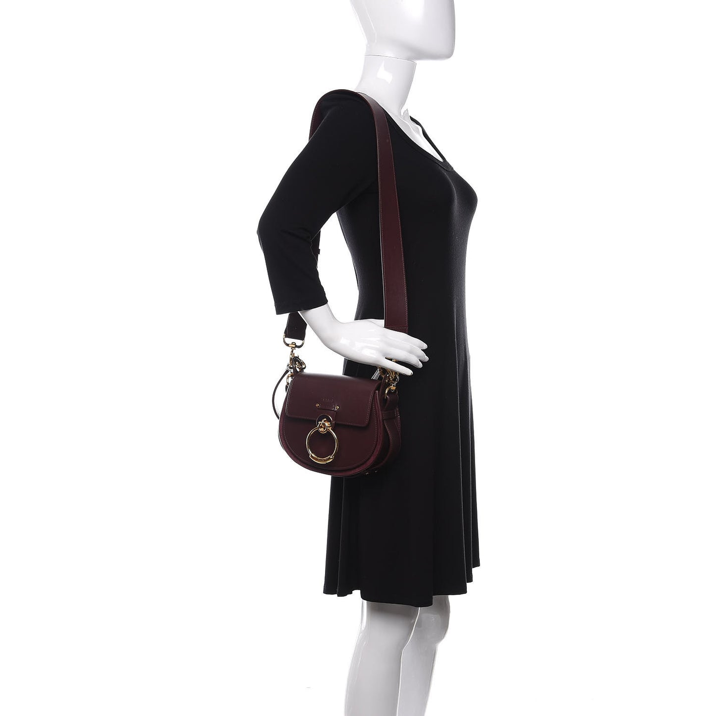 Calfskin Small Tess Bag Burnt Brown