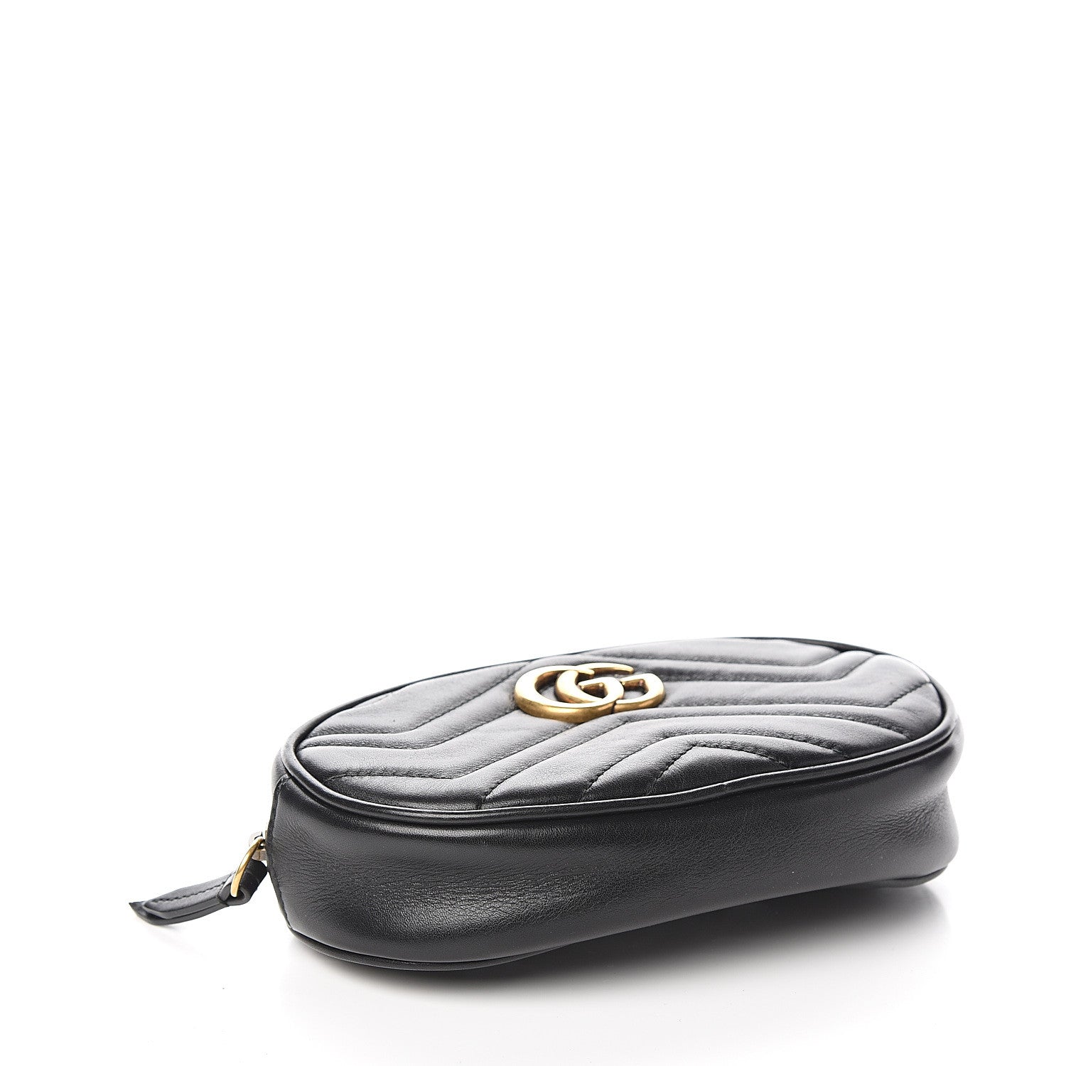 Gucci Calfskin Matelasse GG Marmont Belt Bag Black 3 of 9