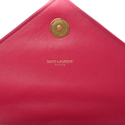 Saint Laurent Lambskin Matelasse Medium Monogram Satchel Fuchsia 8 of 8