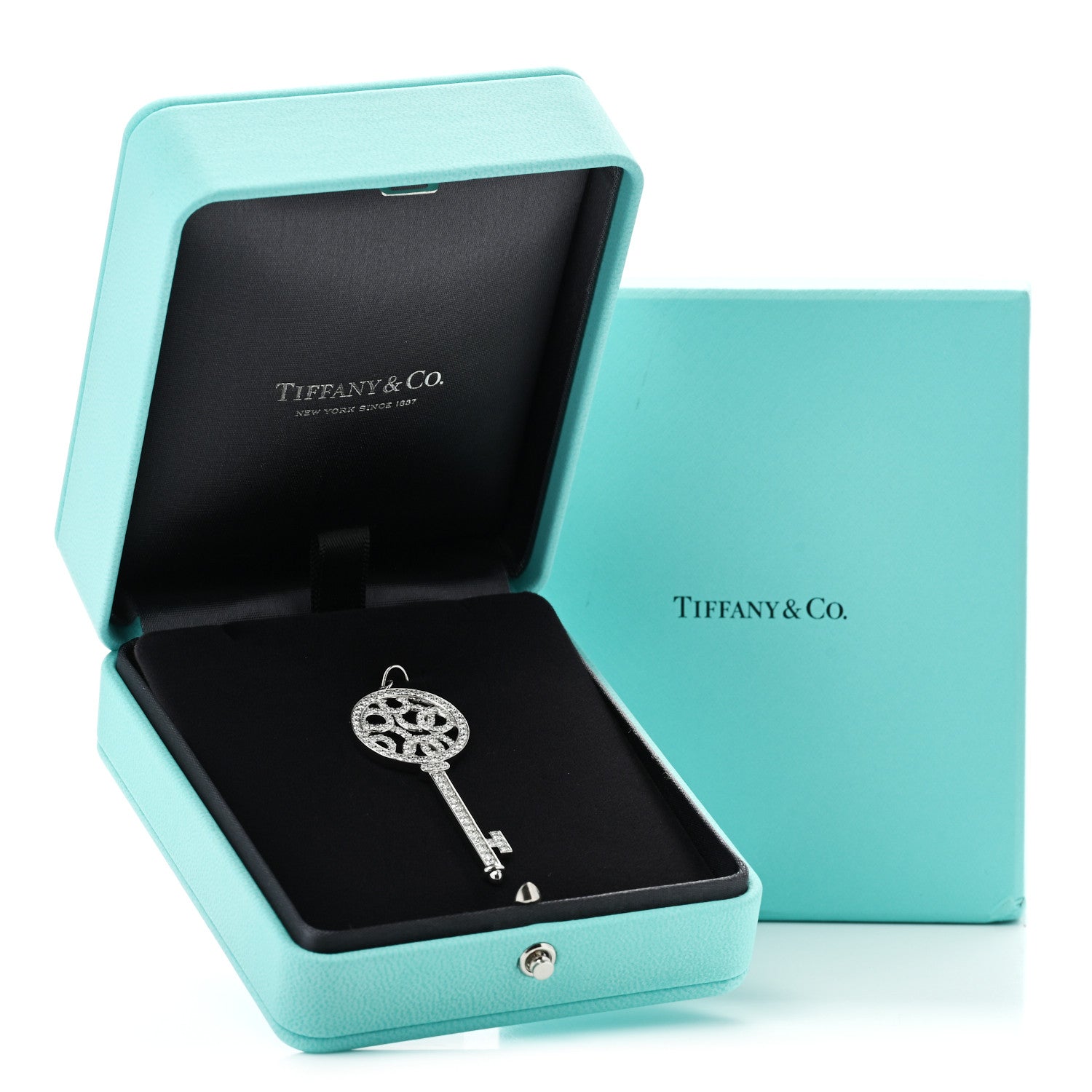 Tiffany Platinum Diamond Bubbles Key Pendant 4 of 4