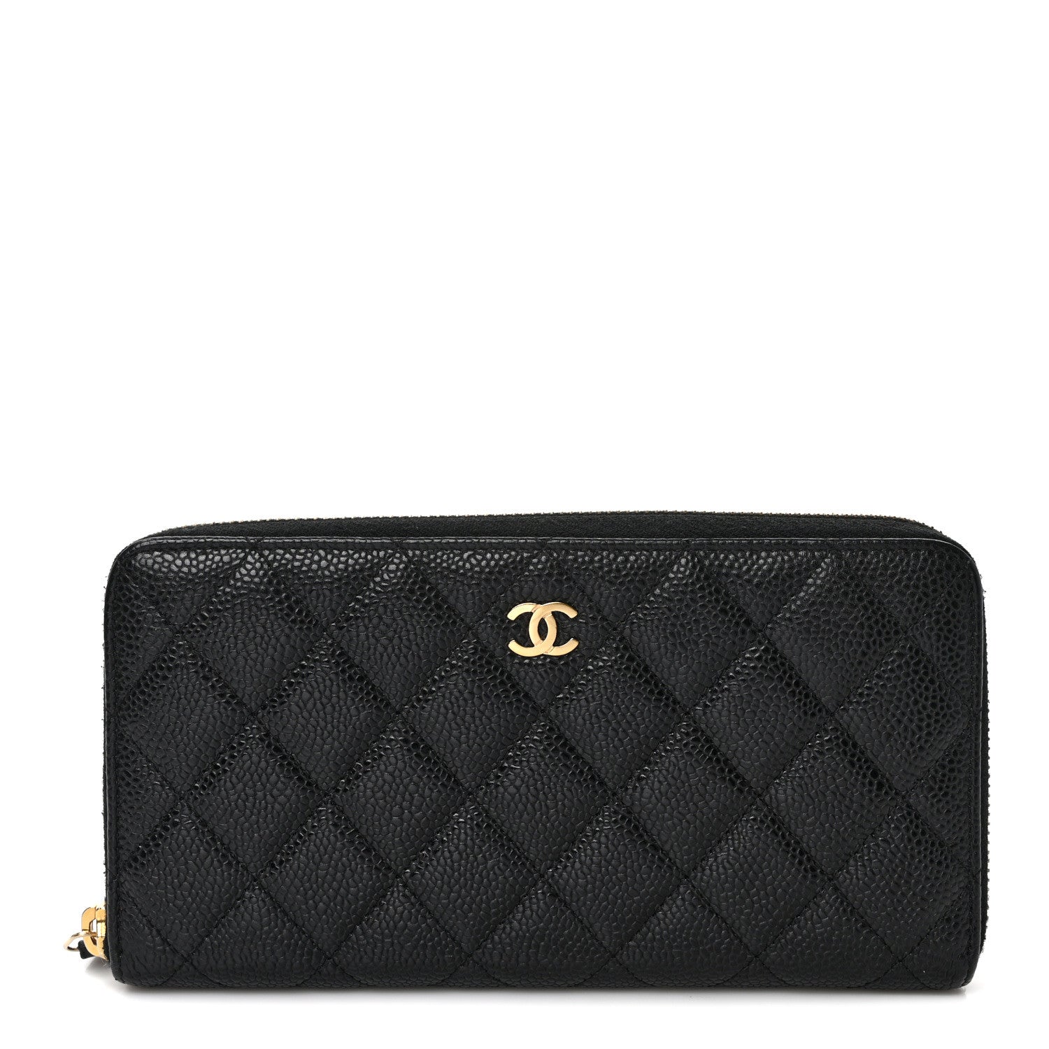 Chanel Caviar Quilted Large Gusset Zip Around Wallet Black 1 of 10