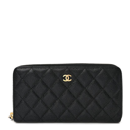 Chanel Caviar Quilted Large Gusset Zip Around Wallet Black 1 of 10