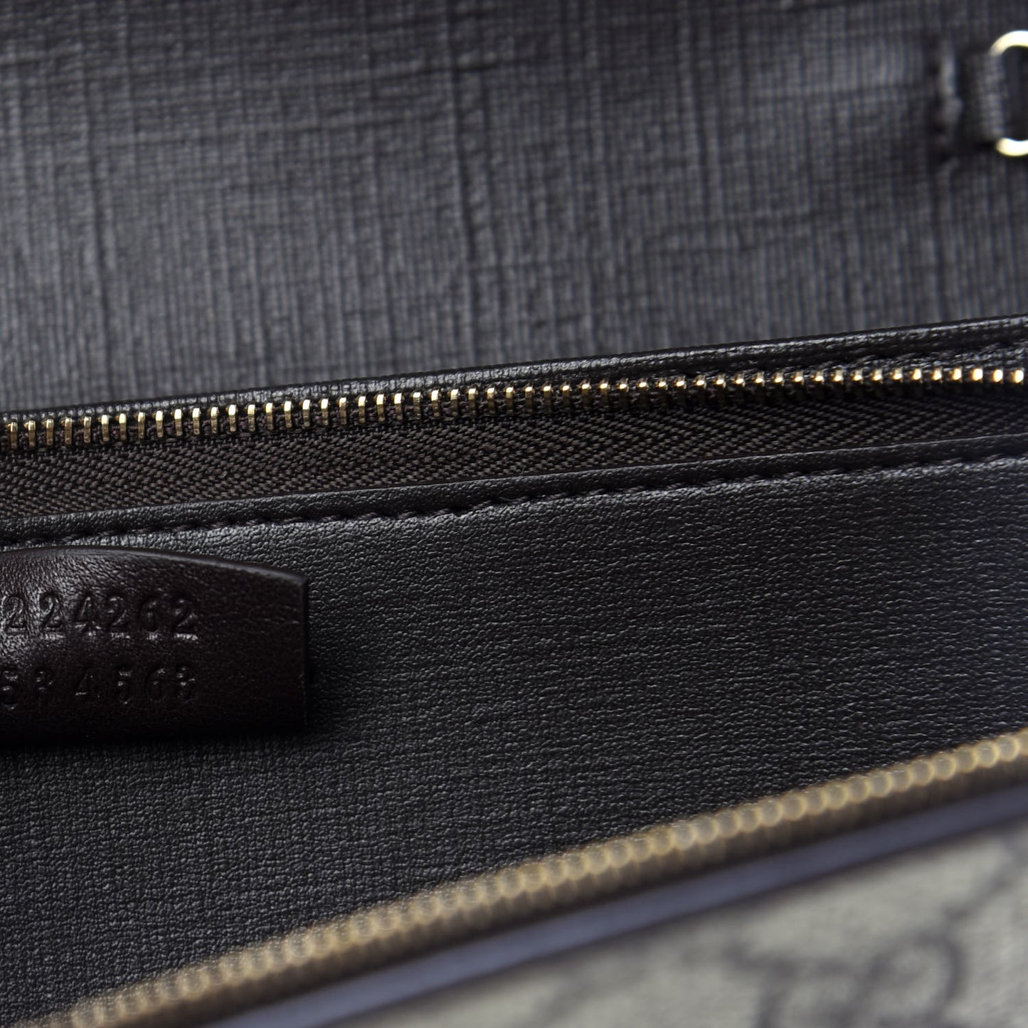 GG Plus Monogram GG Pierce Chain Clutch Wallet Beige Ebony Black