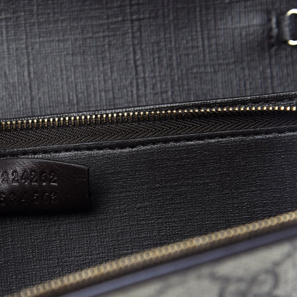 Gucci GG Plus Monogram GG Pierce Chain Clutch Wallet Beige Ebony Black 9 of 10