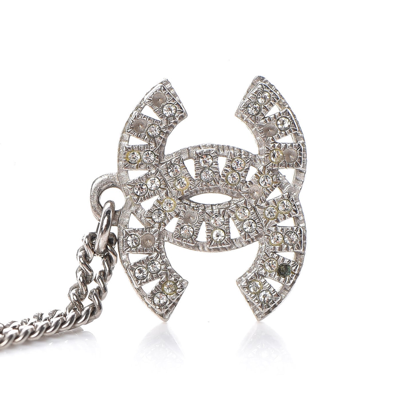 Crystal Timeless CC Necklace Silver