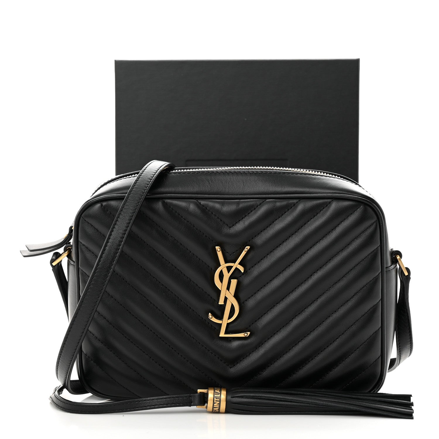 Saint Laurent Calfskin Matelasse Monogram Lou Camera Bag Black 12 of 12
