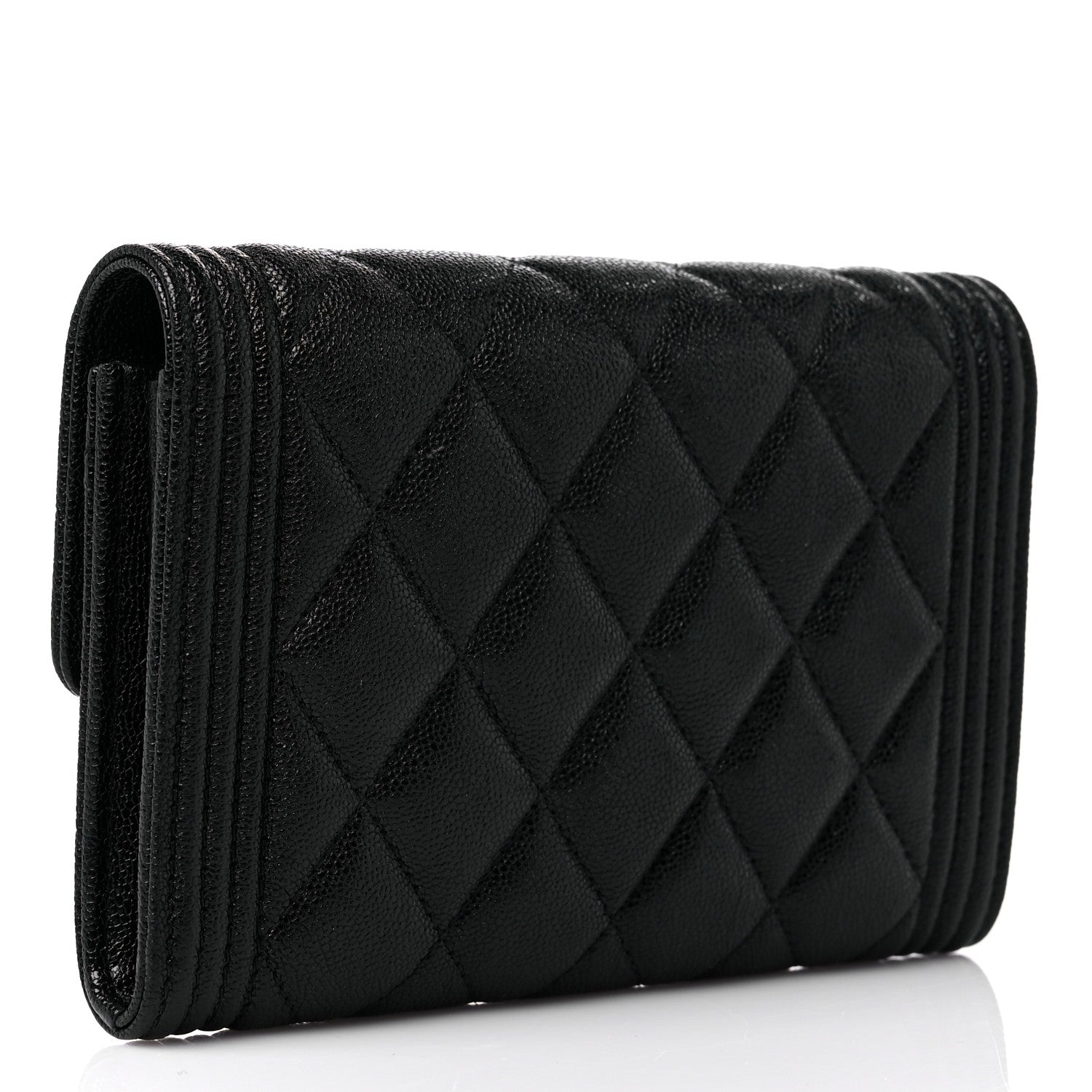Chanel Caviar Quilted Medium Boy Flap Wallet Black 2 of 10